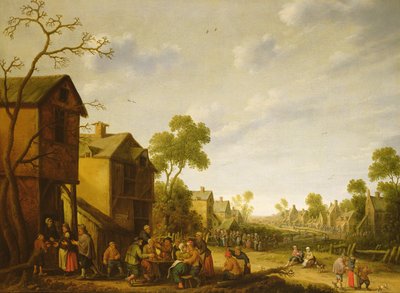 A Village Street Scene, 17th century by Joost Cornelisz. Droochsloot